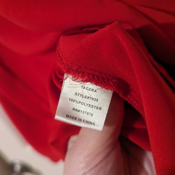 Tacera red blouse - Picture 2 of 3